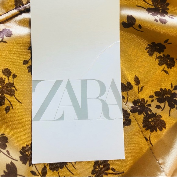 Zara Women Floral Print Skirt . Size: XS Brown and Beige . - Picture 6 of 8